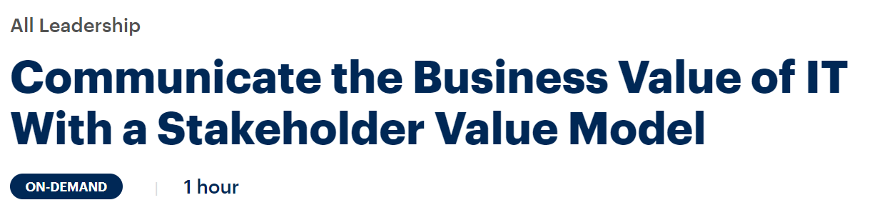 >Build a stakeholder value model